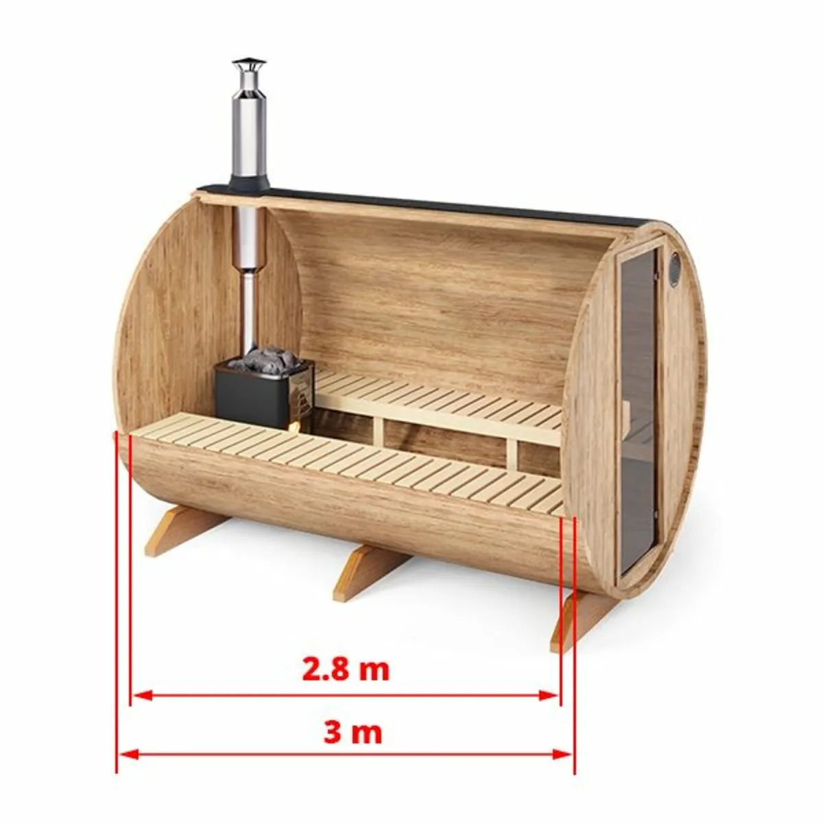 Barrel Sauna 3m - Image 1