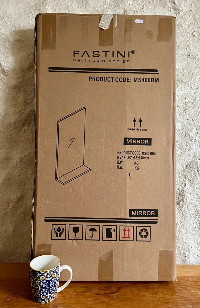 Designer style Bath/Bedroom/Office Mirror & shelf - Image 1