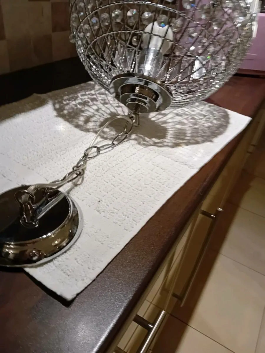 LARGE URSULA CRYSTAL BALL CEILING LIGHT AS NEW - Image 4