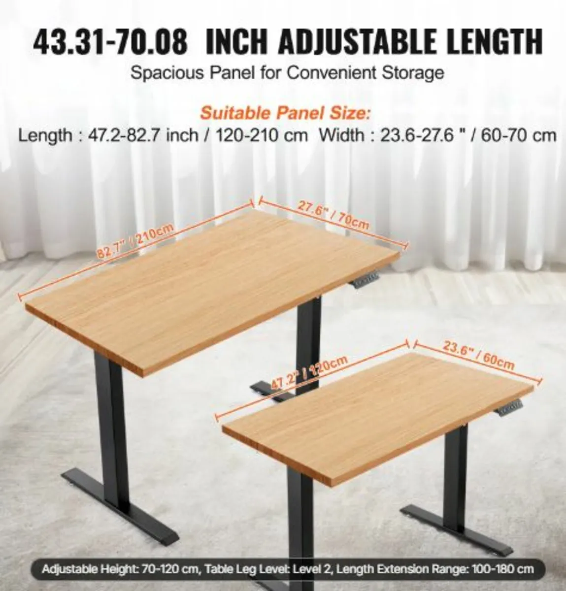 Electric Standing Desk Frame Dual Motor Adjustable - Image 2