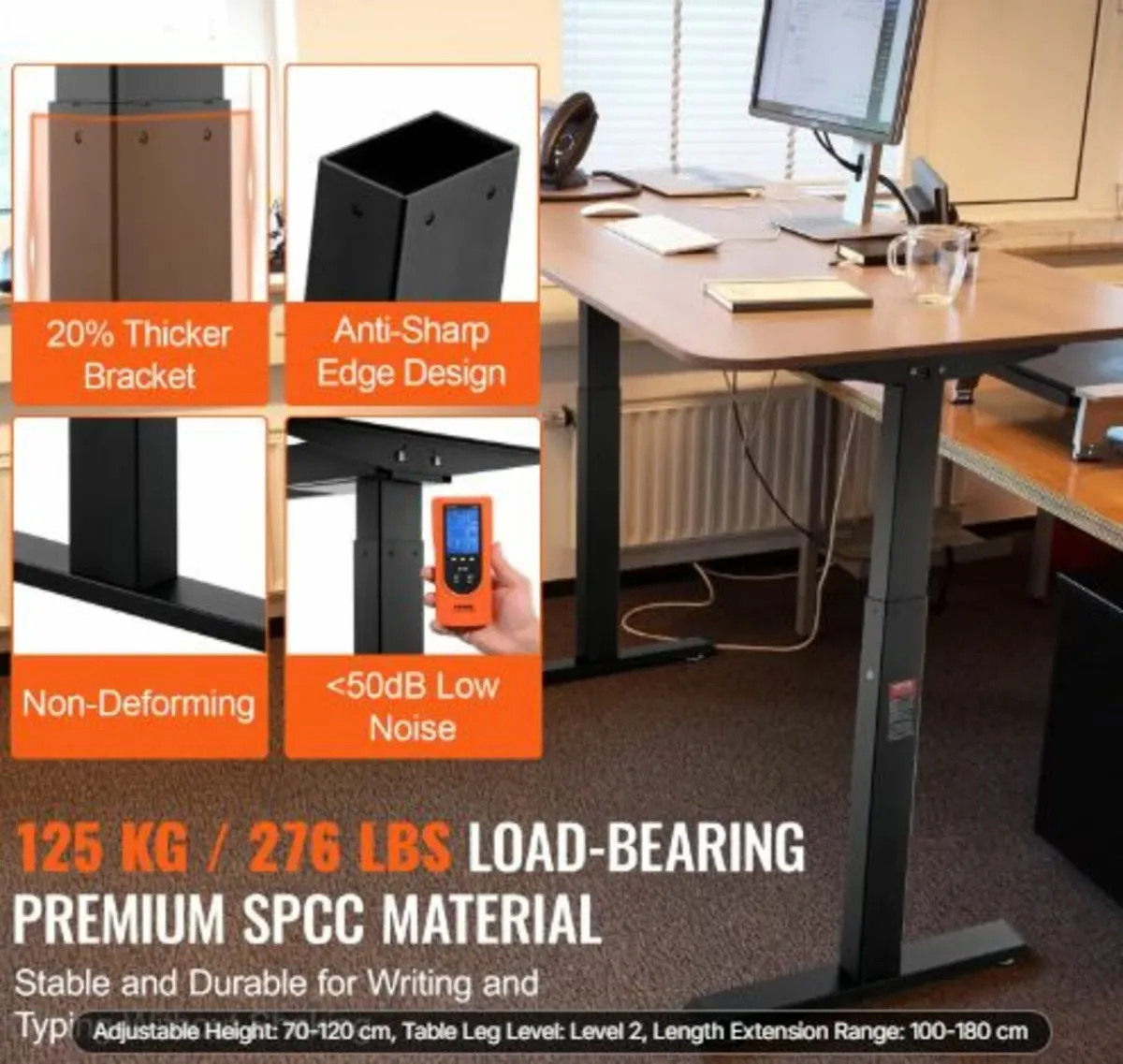 Electric Standing Desk Frame Dual Motor Adjustable - Image 3
