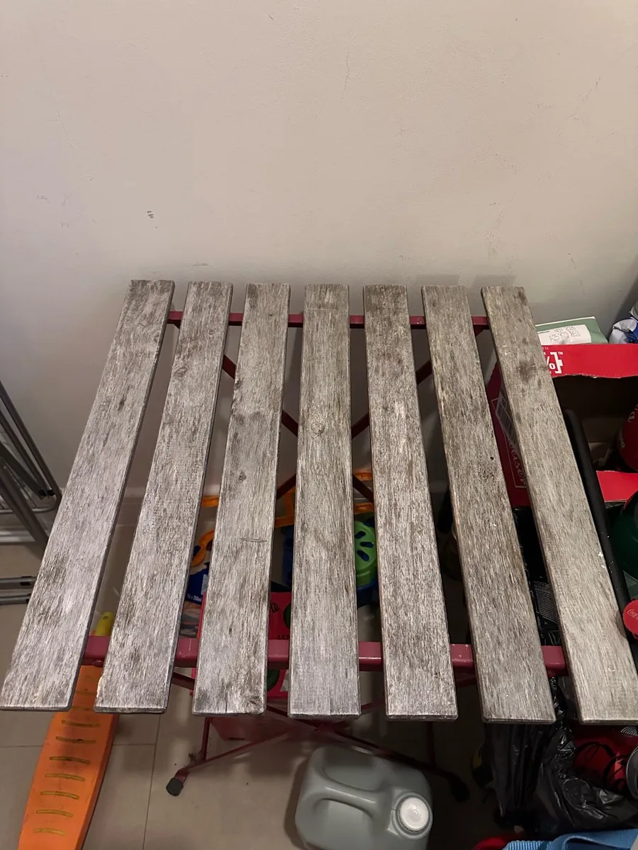 IKEA wooden table with 4 matching foldable chairs - Image 2