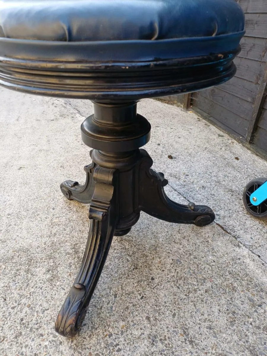 19th Century French Ebonised Piano Stool - Image 4