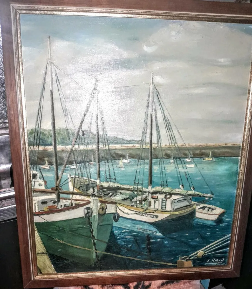 L.Morant oil painting of a pier 1959 - Image 1