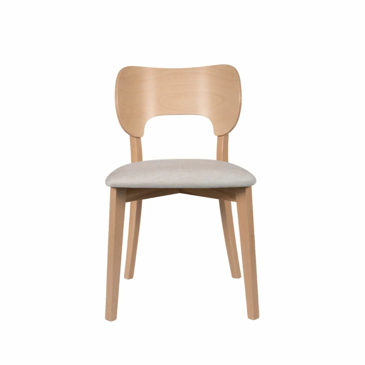 oren Sculpted Plywood Dining Chair in Natural Wood - Image 3