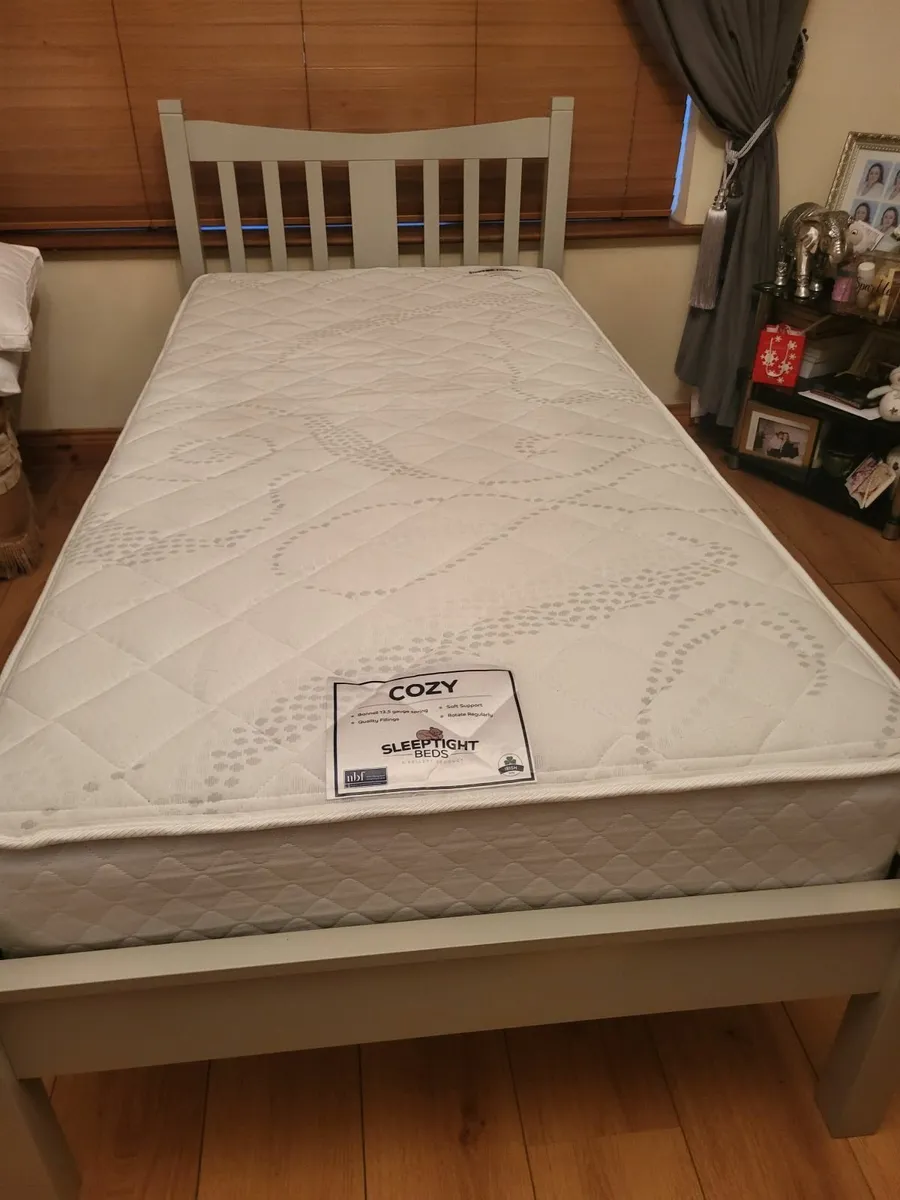 Single Bed   bed board frame and mattress - Image 1
