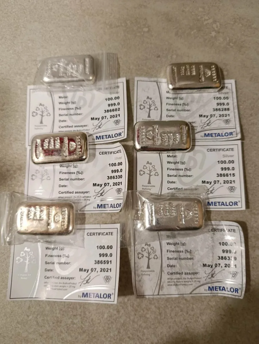 Silver bars coins - Image 1