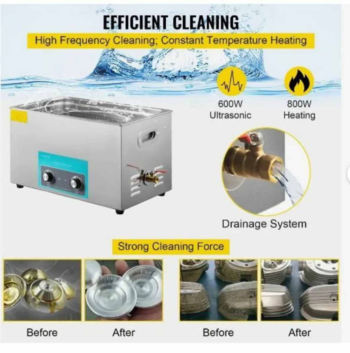 22L Ultrasonic Cleaner, 304 Stainless Steel - Image 2