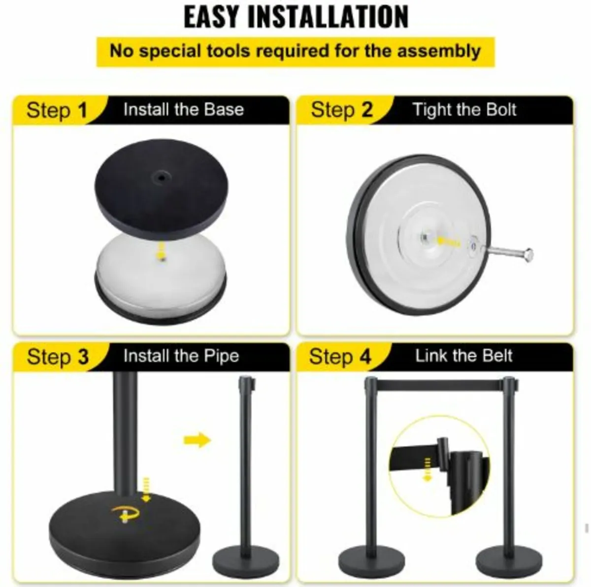 Crowd Control Stanchion, 8 Pieces Stanchion Set, - Image 3