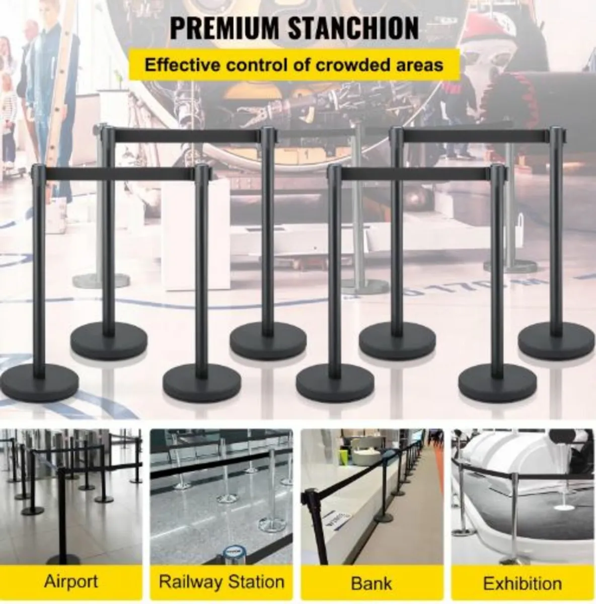 Crowd Control Stanchion, 8 Pieces Stanchion Set, - Image 2