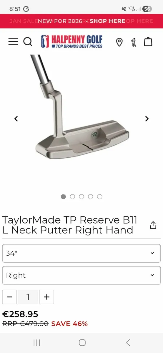 Taylormade Reserve B11 blade putter - Image 1