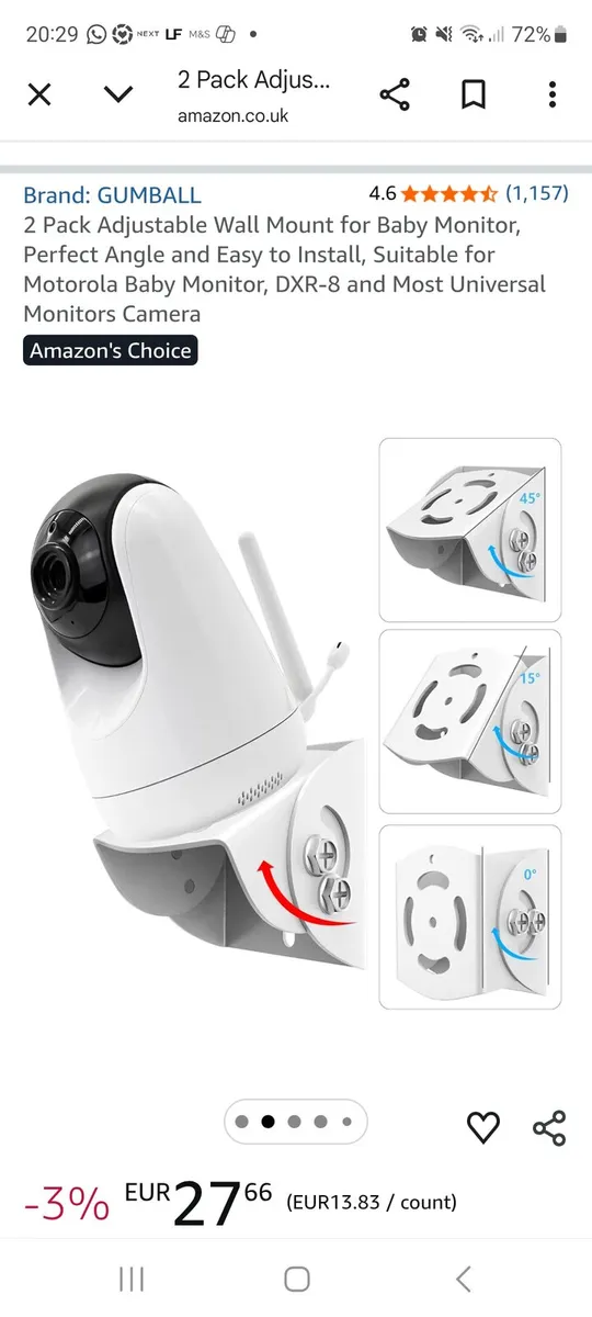 Adjustable Wall Mount for Baby Monitor - Image 1