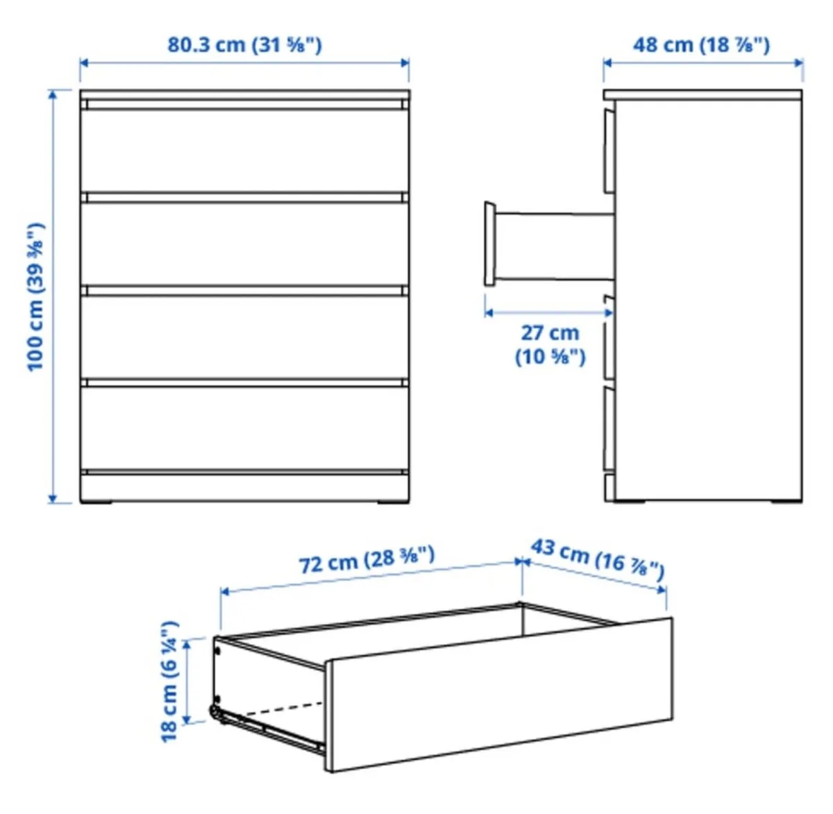 Malm Chest of Drawers - Image 2