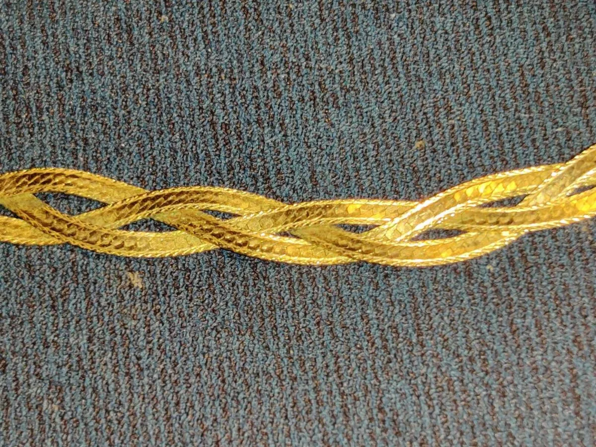 DOUBLE PLAID HEART, 9CT Gold 6.41 Gram 18"Chain ! - Image 2