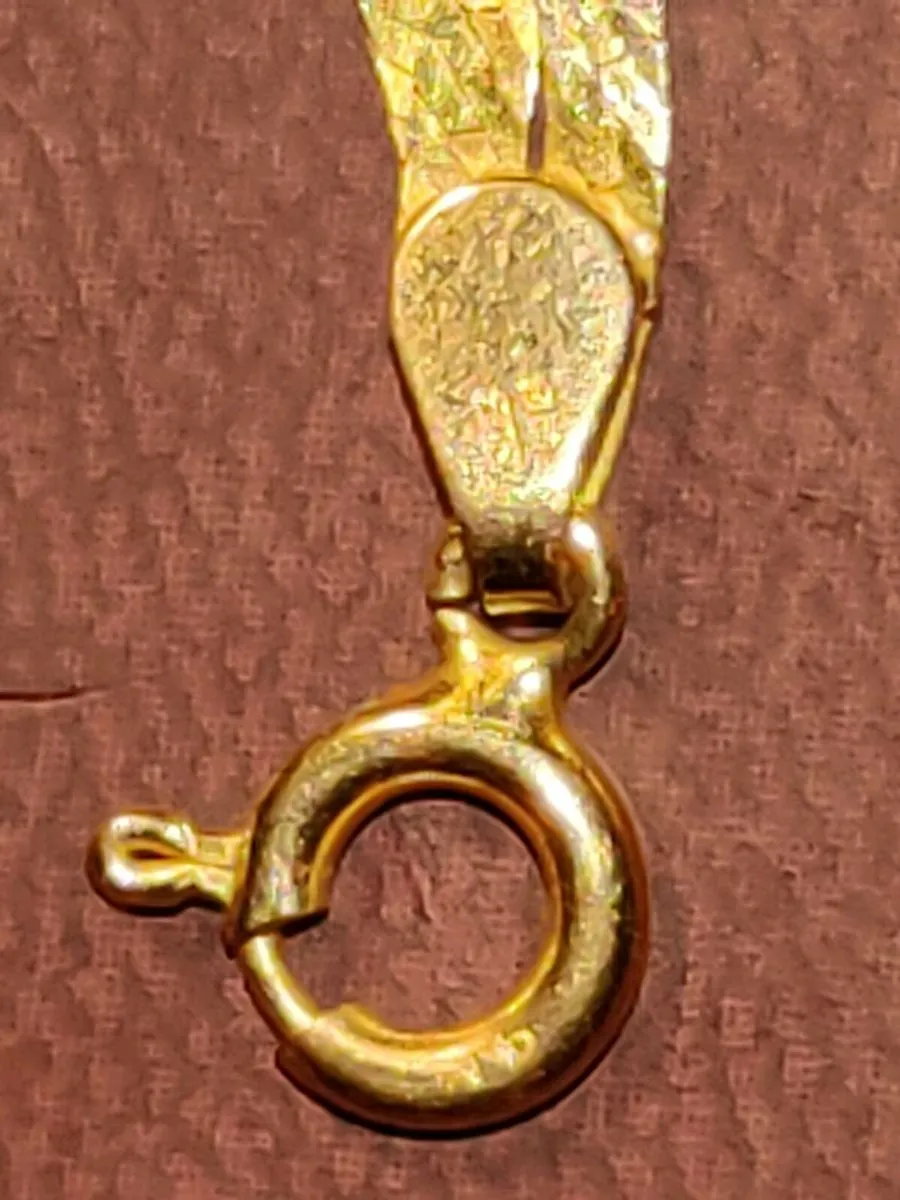 DOUBLE PLAID HEART, 9CT Gold 6.41 Gram 18"Chain ! - Image 4