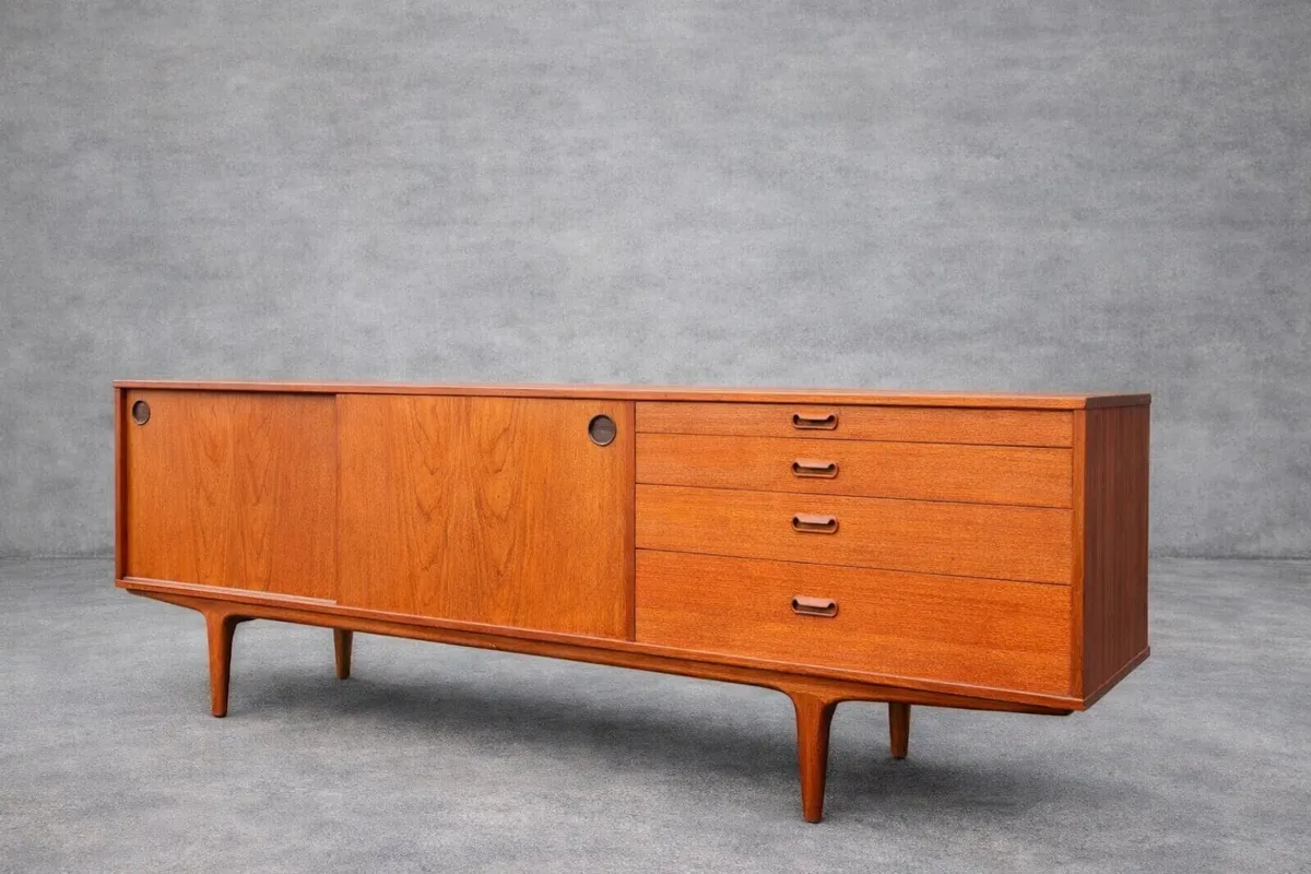 Mid century Danish teak stock sideboards drawers - Image 2