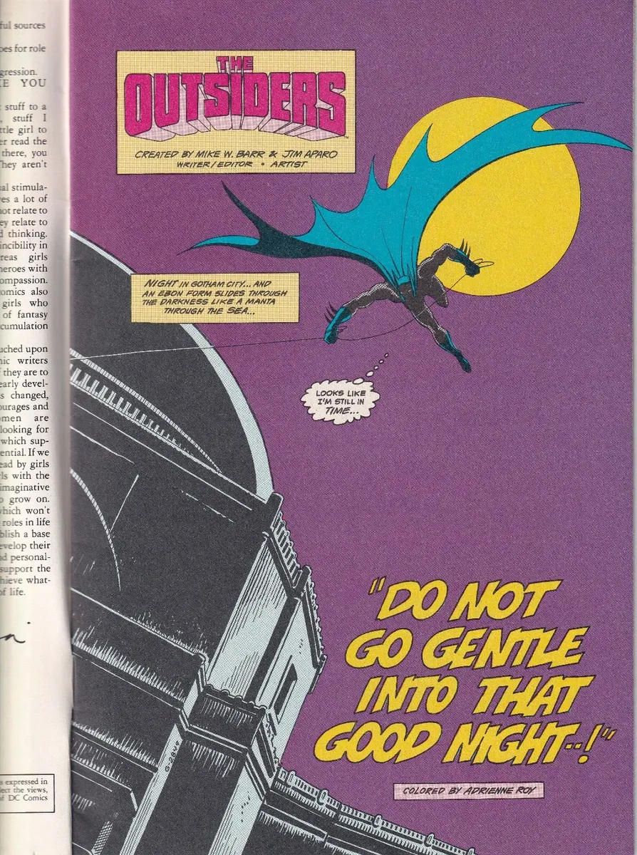 THE OUTSIDERS #17 BATMAN IS BACK 1987 DC - Image 2