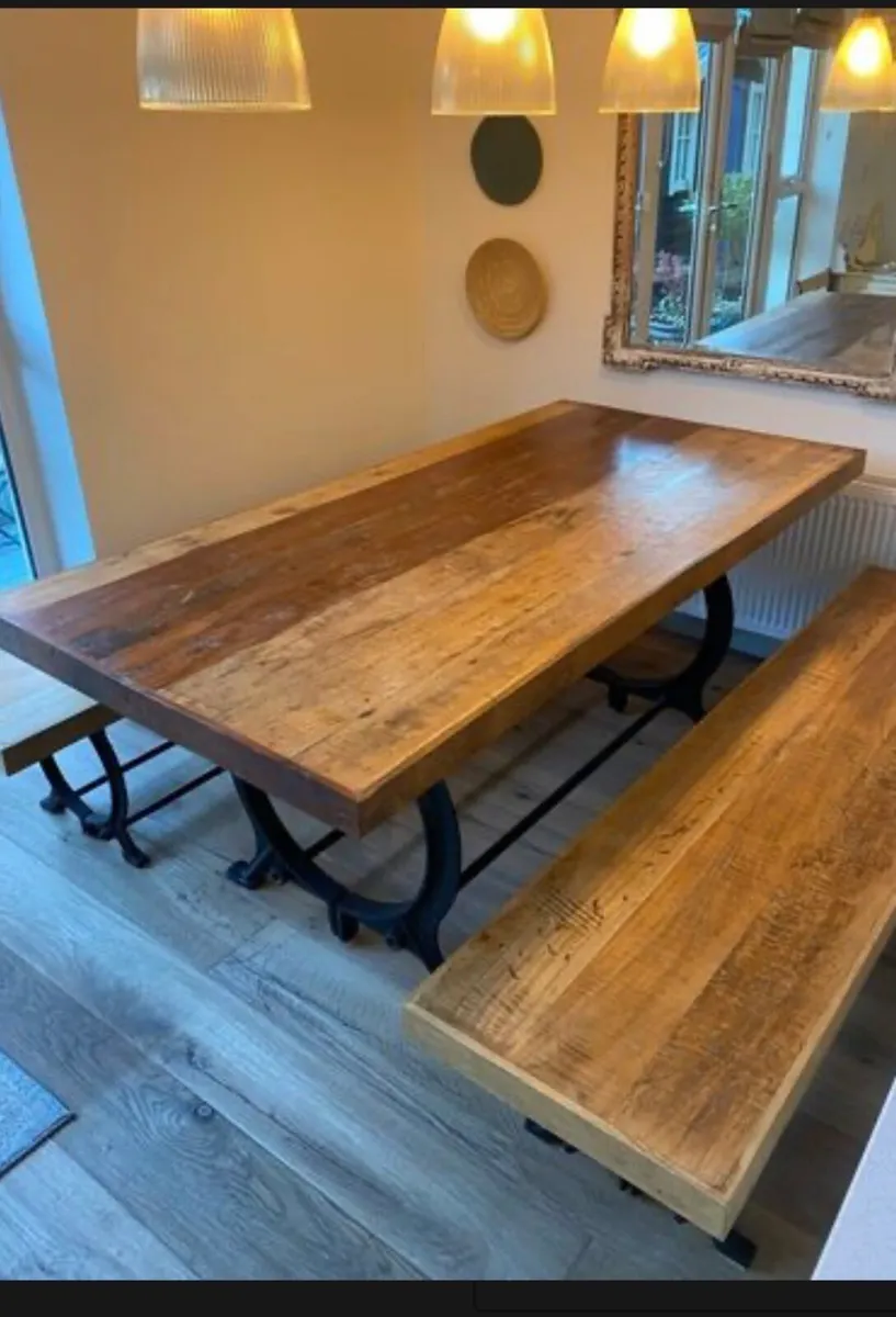 Hyatt Baker Dining Table & Benches - Image 1