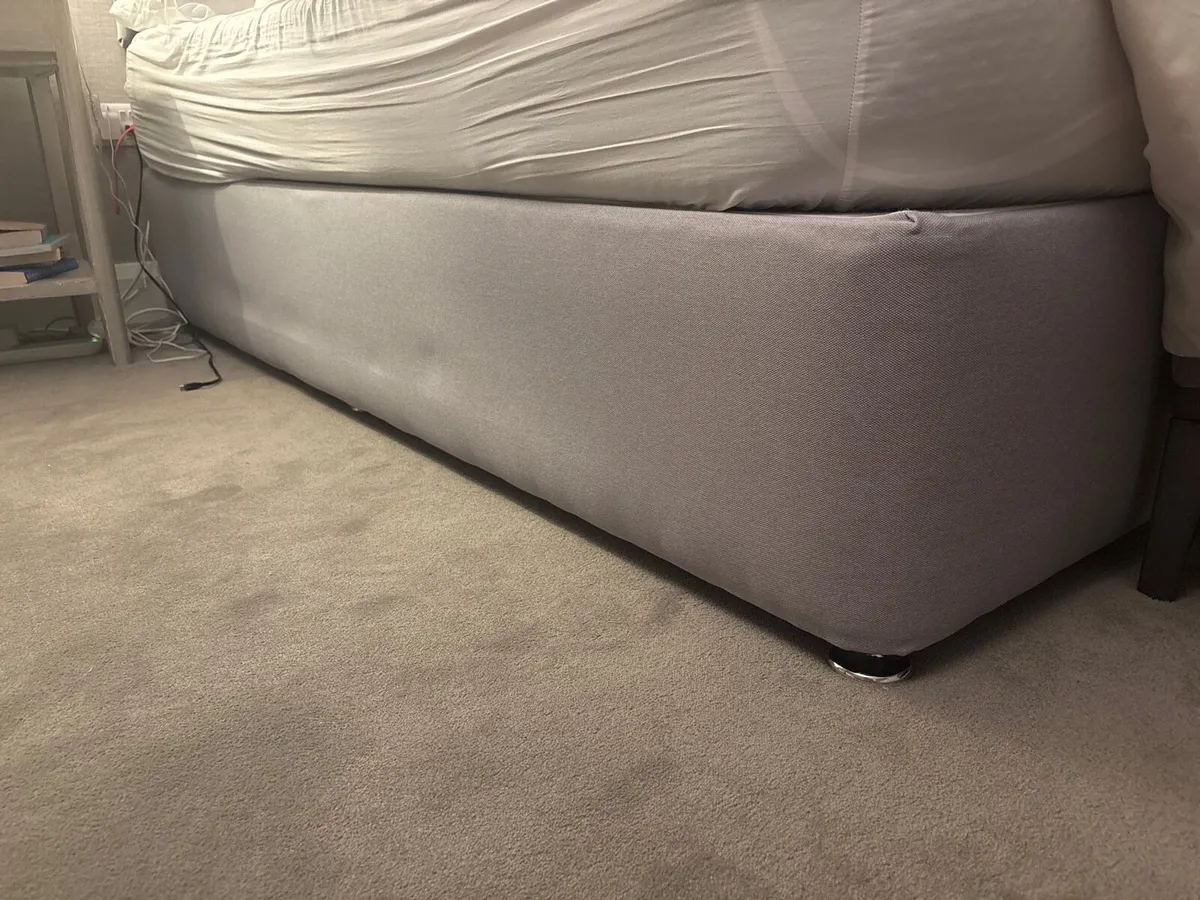 Double bed base (grey) and headboard (royal blue) - Image 2