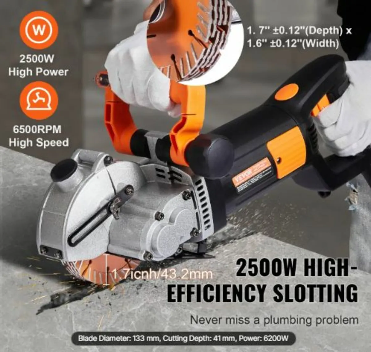 Electric Wall Chaser, Wall Groove Cutting Machine - Image 2