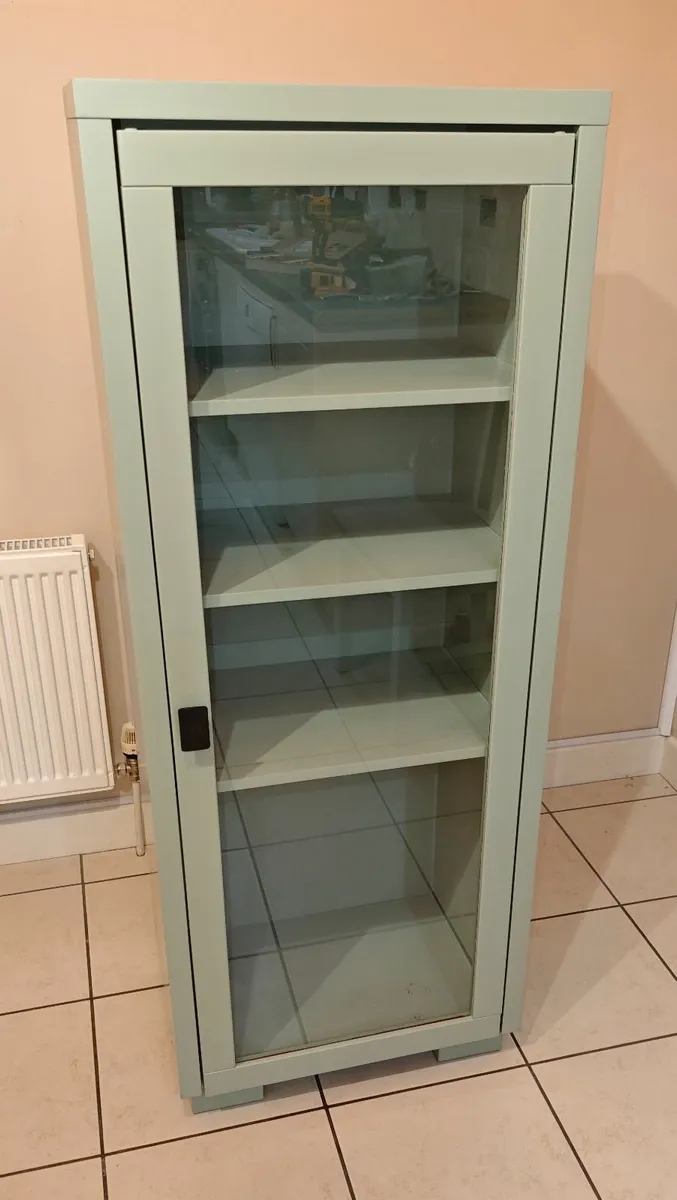 Glass door display cabinet - Sage Green. - Image 4