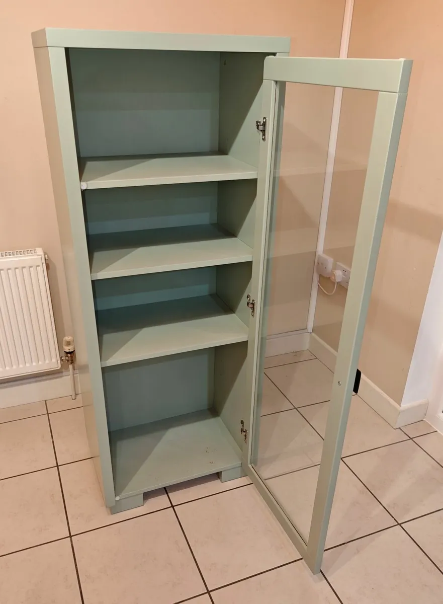 Glass door display cabinet - Sage Green. - Image 3