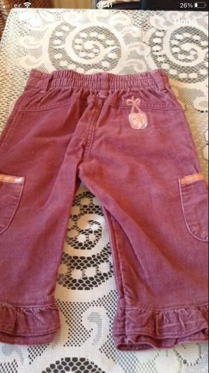 Girls cord jeans 6/9 mths €3 - Image 2