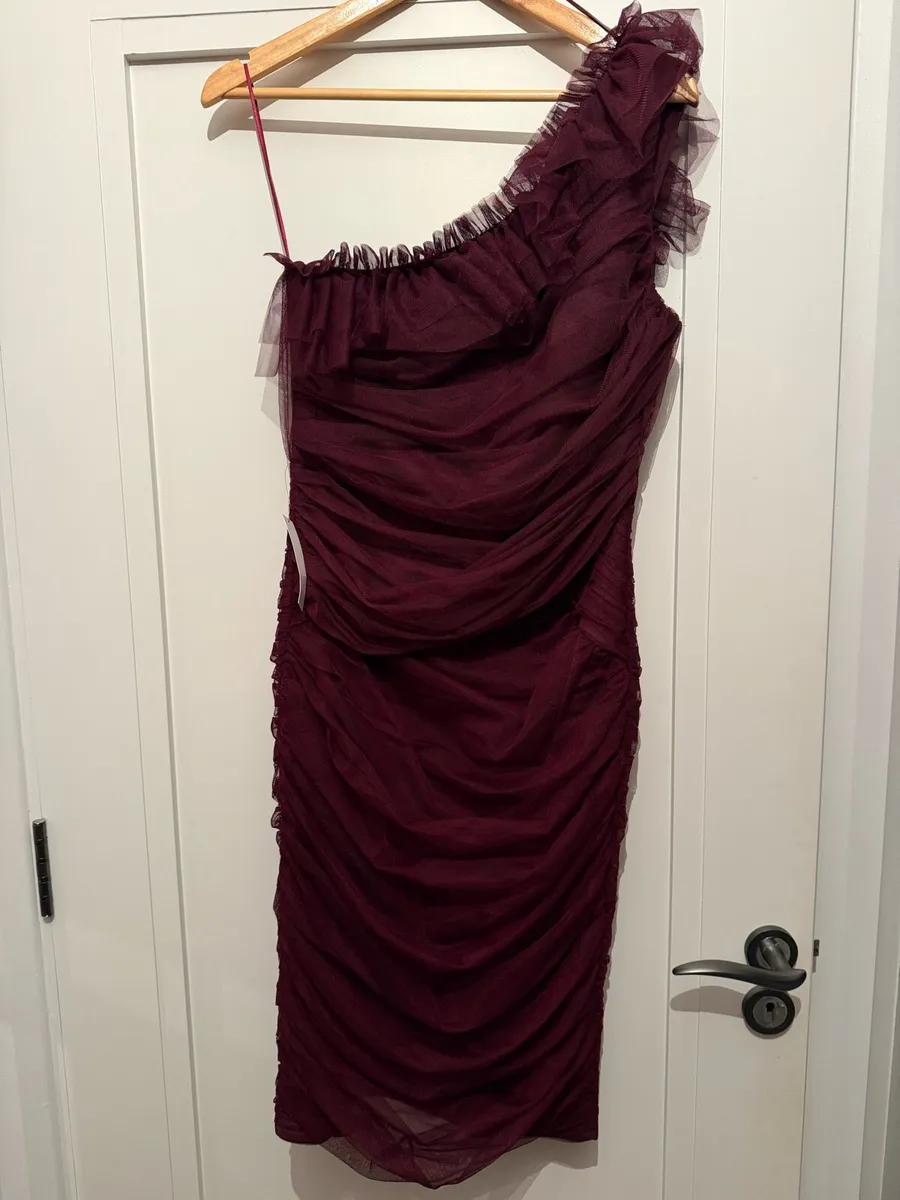 Lipsy Berry Mesh One Shoulder Dress - Image 1