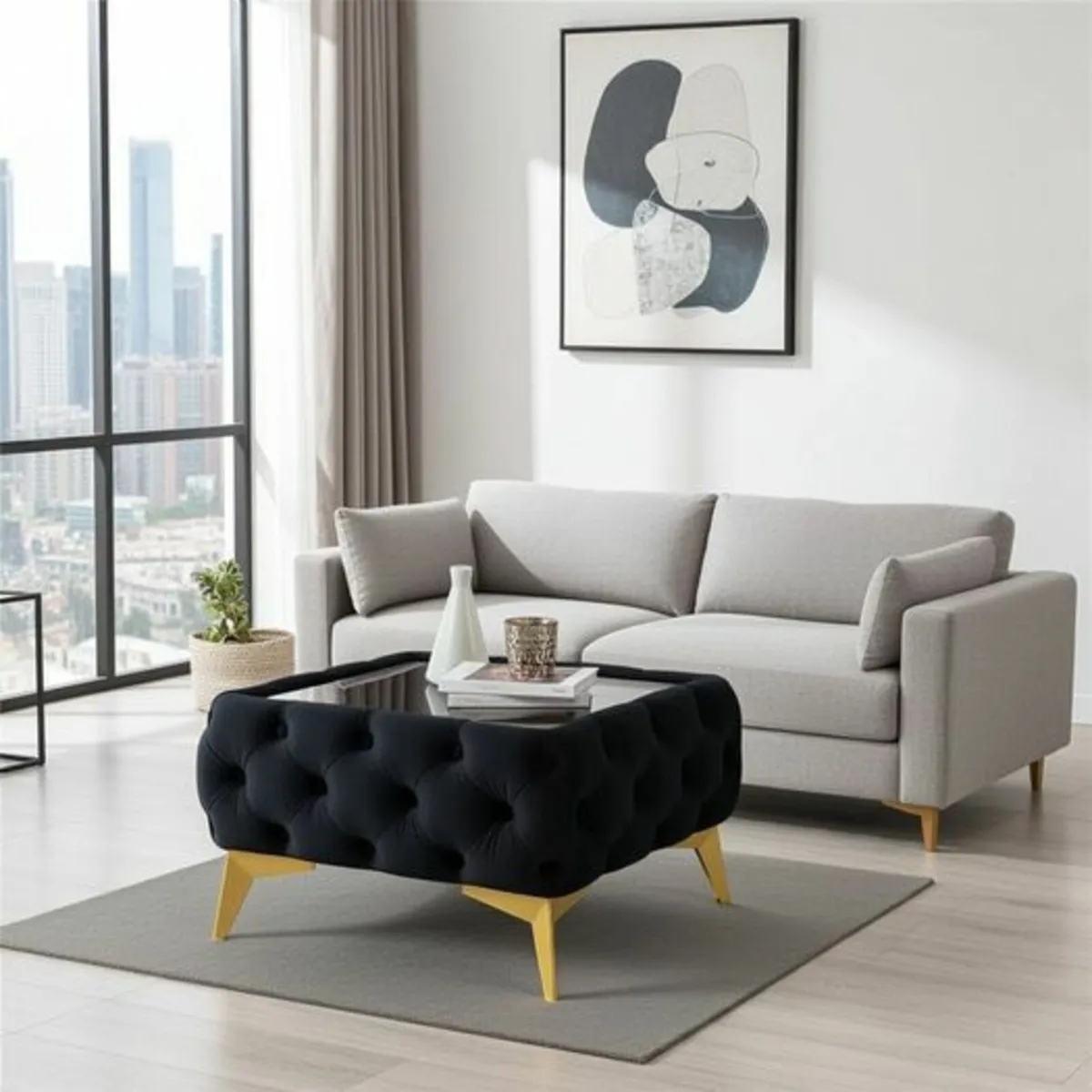 Velvet coffee table BLACK 63x63 SALE! - Image 2
