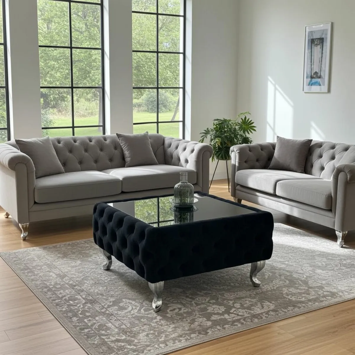 Velvet coffee table BLACK 63x63 SALE! - Image 4