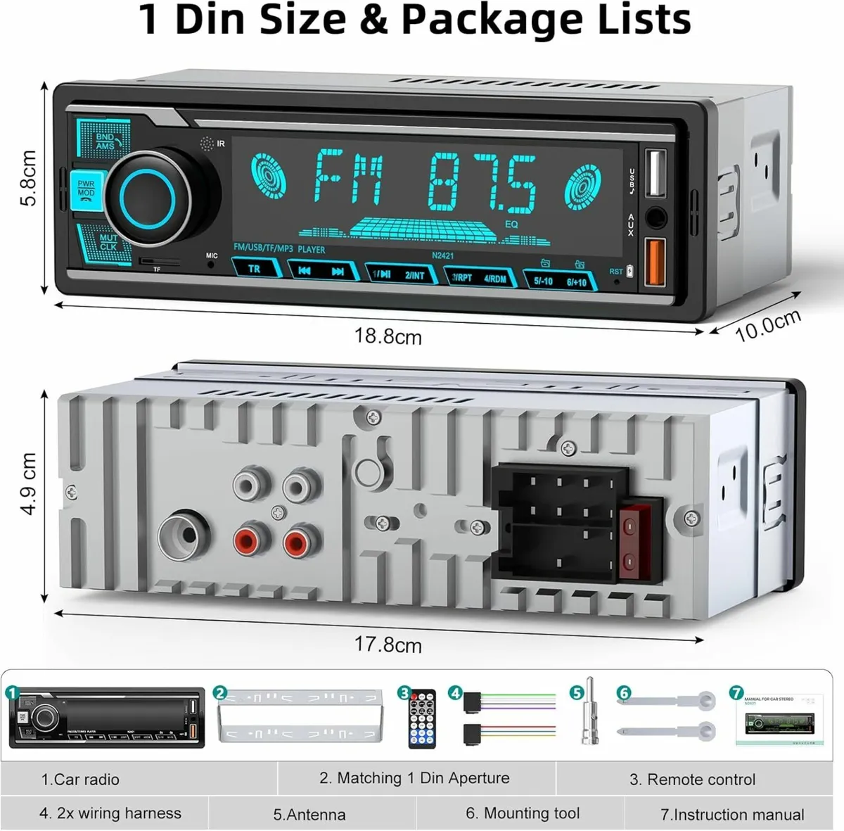 Car Stereo Bluetooth, Wistrue Car Radio Bluetooth