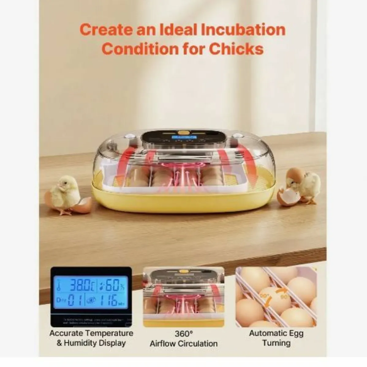 24 Egg Incubator, Automatic Egg - Image 3