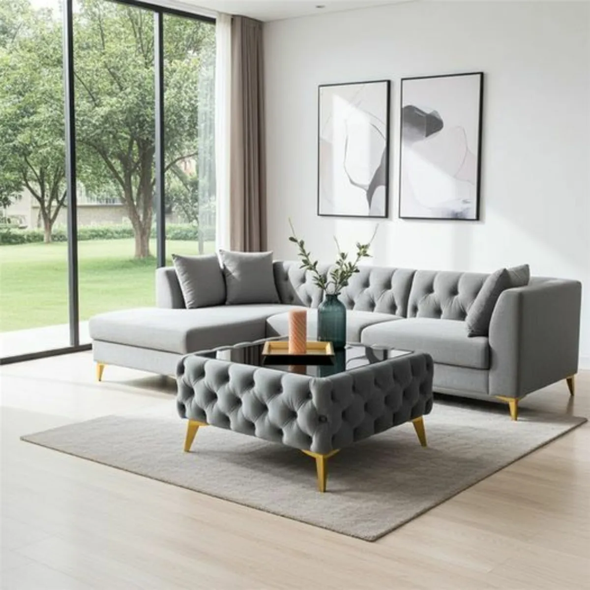 Velvet coffee table 63x63 GREY SALE! - Image 2