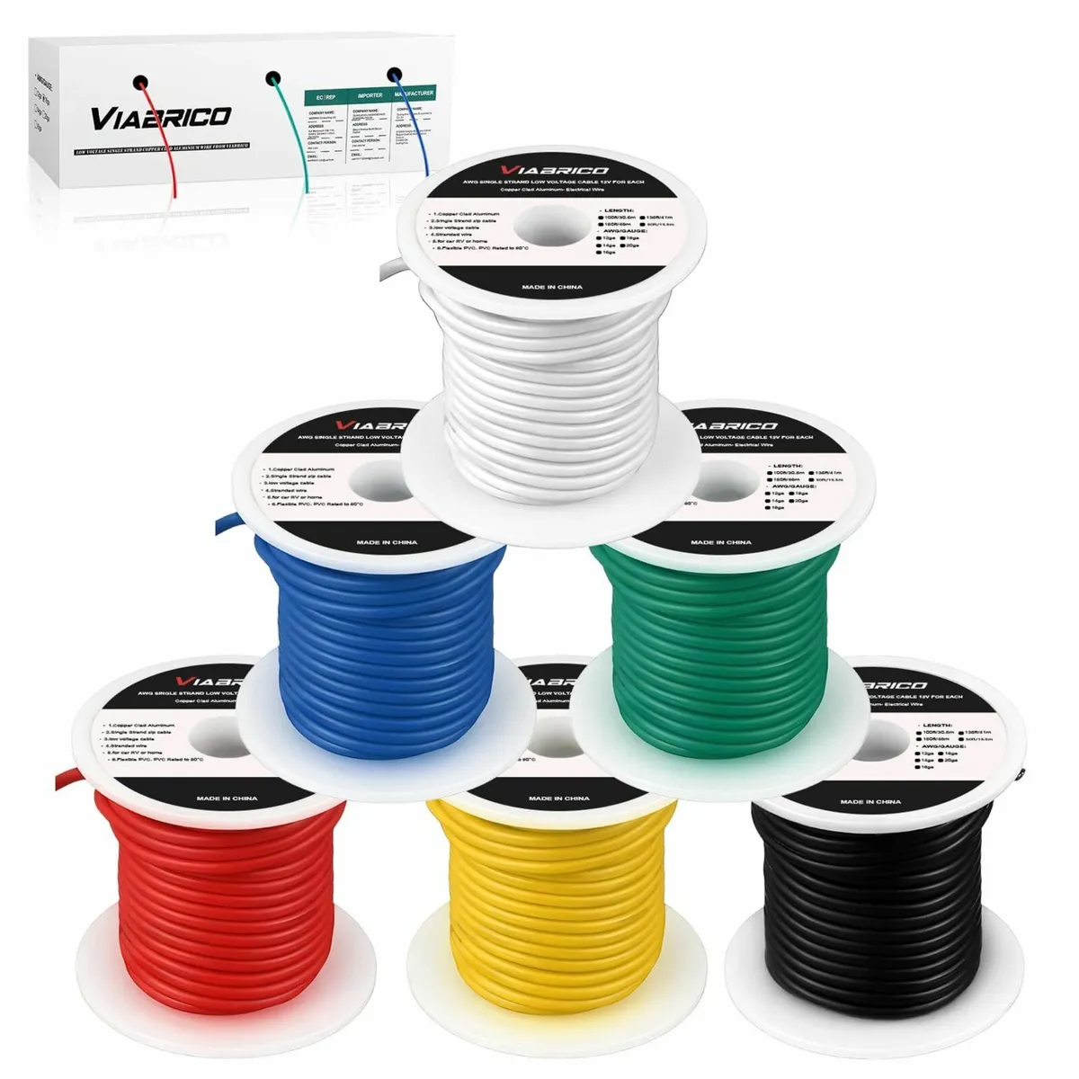 18 Gauge Wire 600FT, 18 AWG Auto Wire 100ft Each S