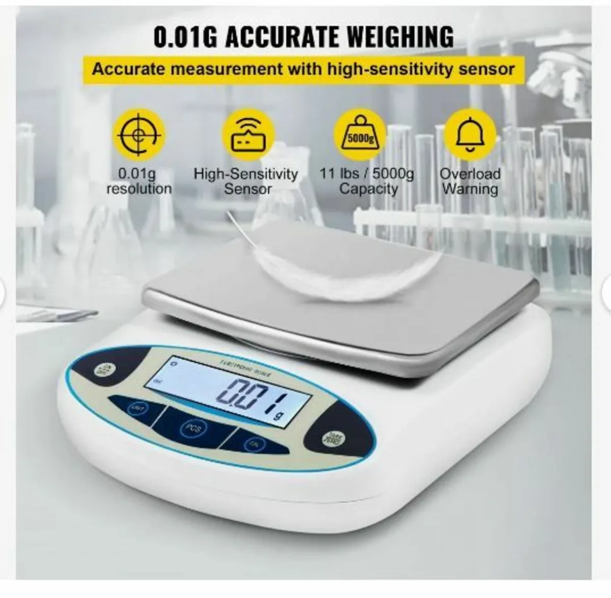 Analytical Balance, 5000g x 0.01g Accuracy Lab Sca - Image 3