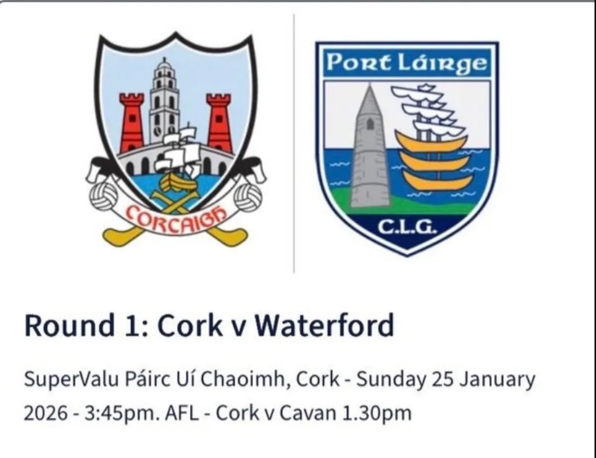 Cork V Waterford  Tickets