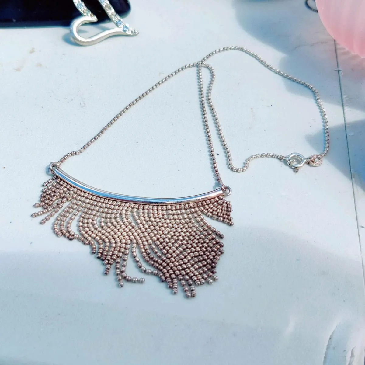 CHUNKY BEADY, 935 Silver 18"Unisex Heavy Necklace - Image 4