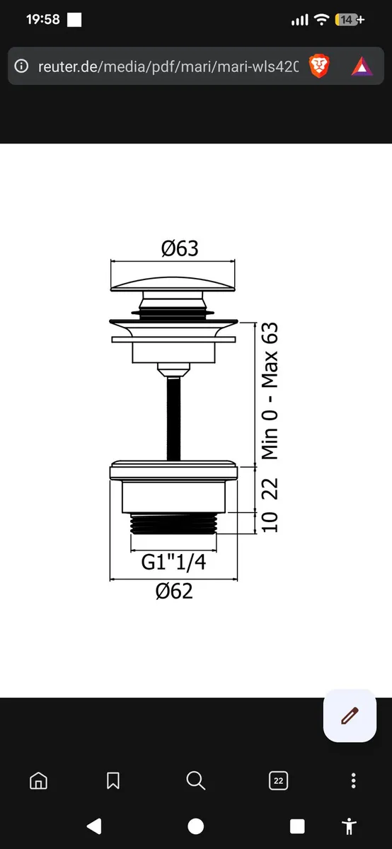 2 Brushed Copper Waste Valves- Mariner Lamborghini - Image 3