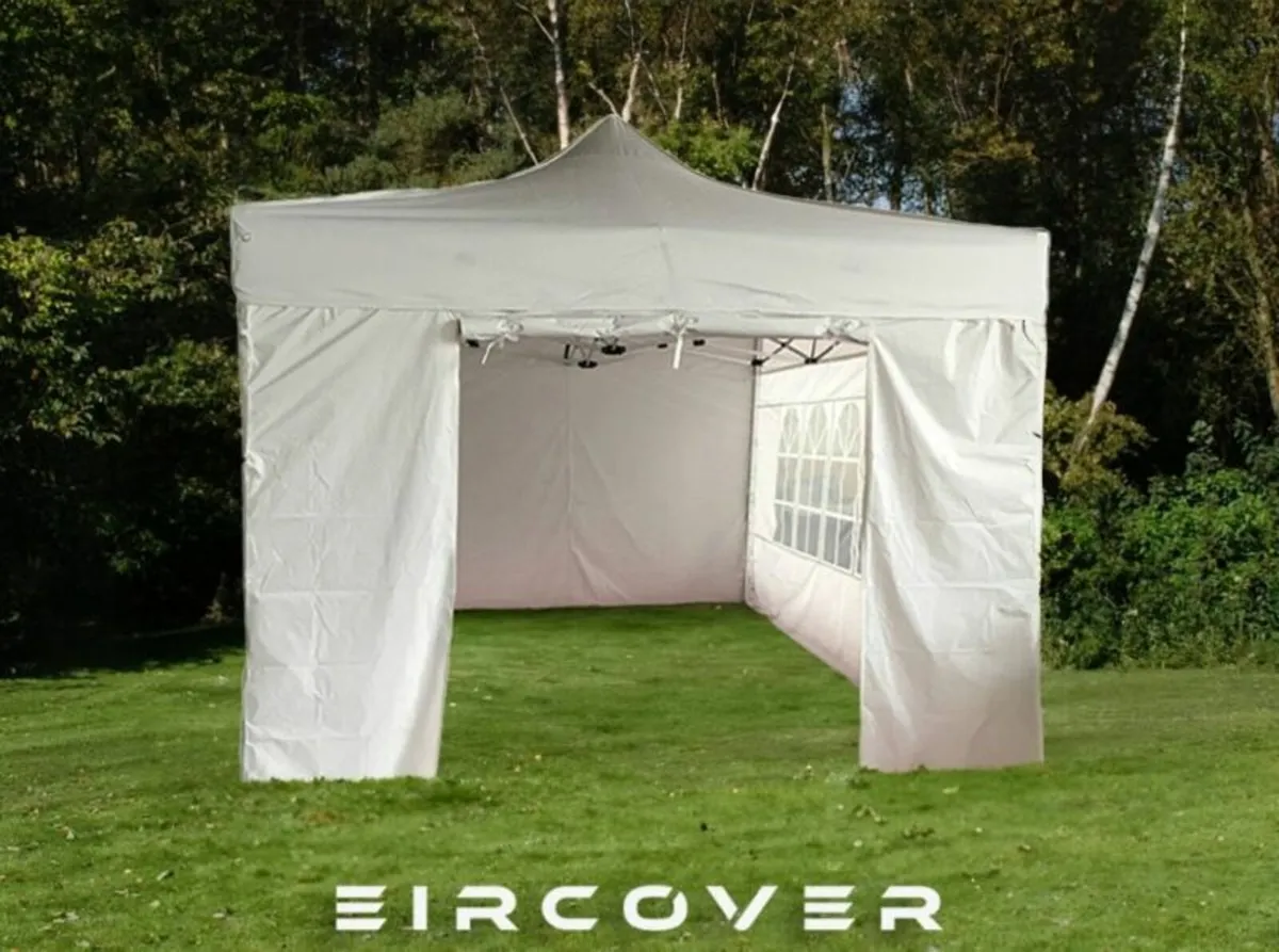 Pop Up Gazebo 3m x 3m  (10' x 10') Alu Frame White - Image 2