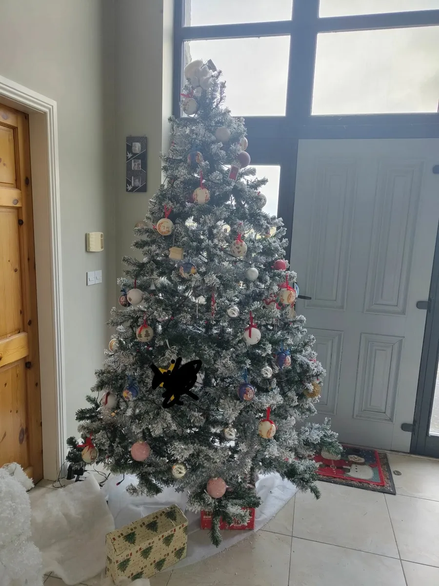 8 ft Artificial snow  covered l Christmas tree - Image 3