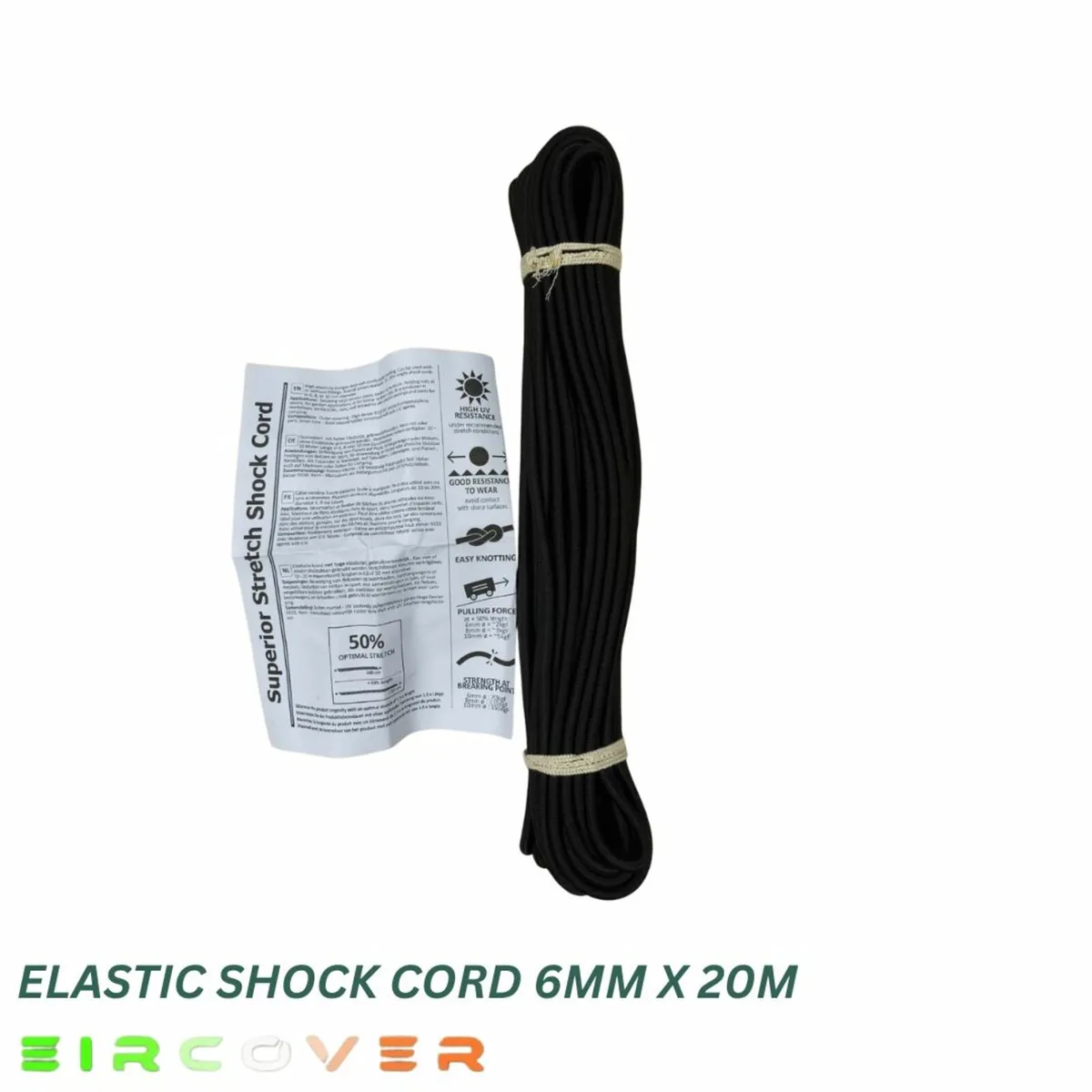Elastic bungee rope 6mm / 20m - Black - Image 3