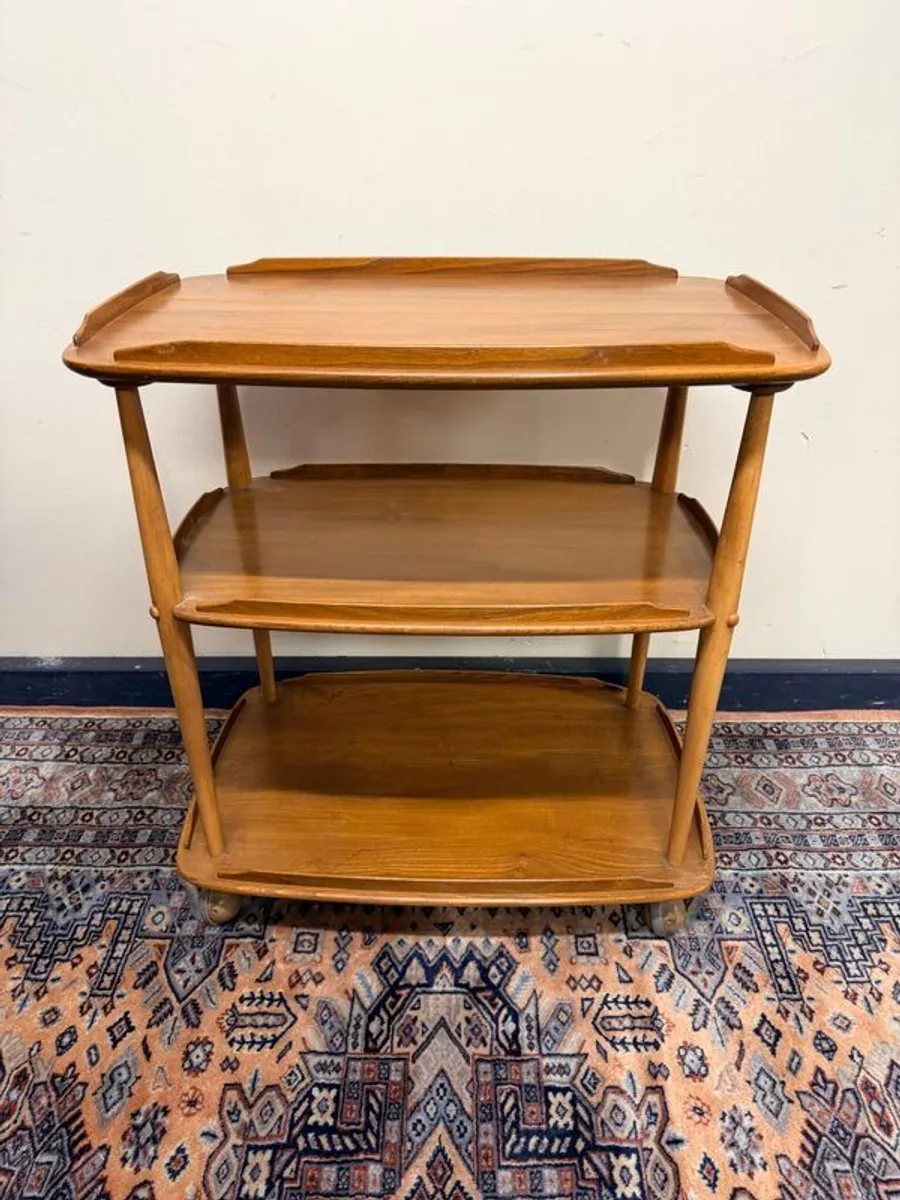 Ercol 458 Vintage Drinks Trolley Elm & Beech - Image 4