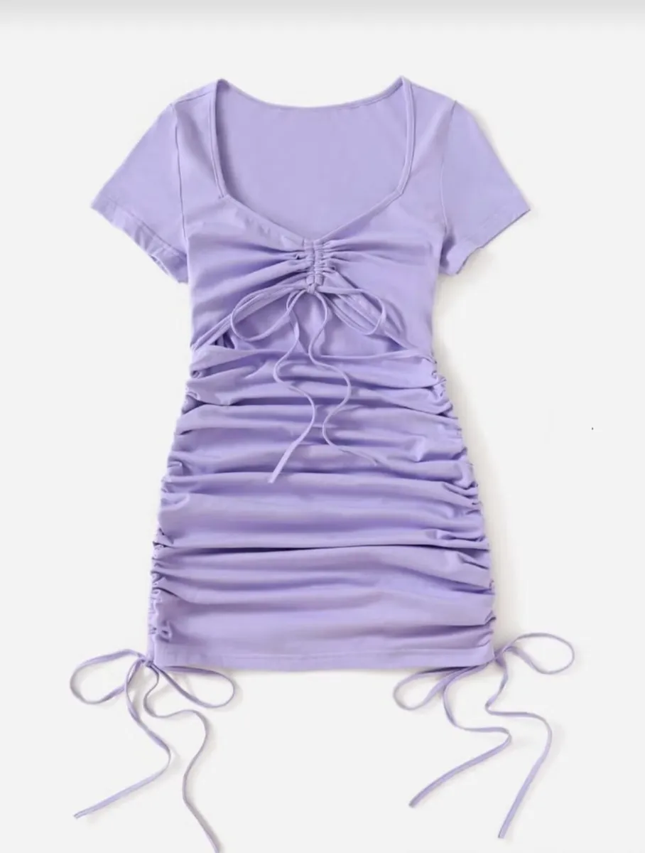 Ruched Lavender Bodycon Dress – SHEIN – Size M / E - Image 1