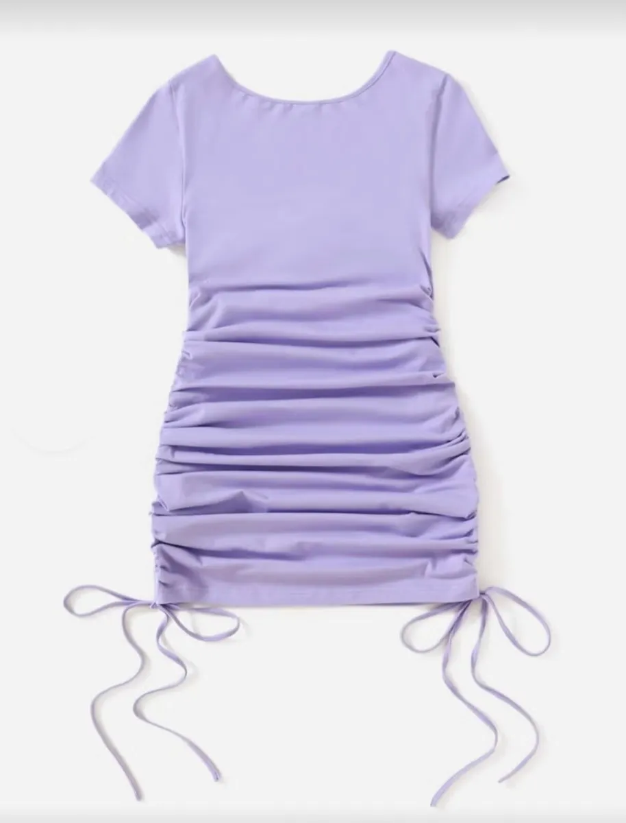 Ruched Lavender Bodycon Dress – SHEIN – Size M / E - Image 4