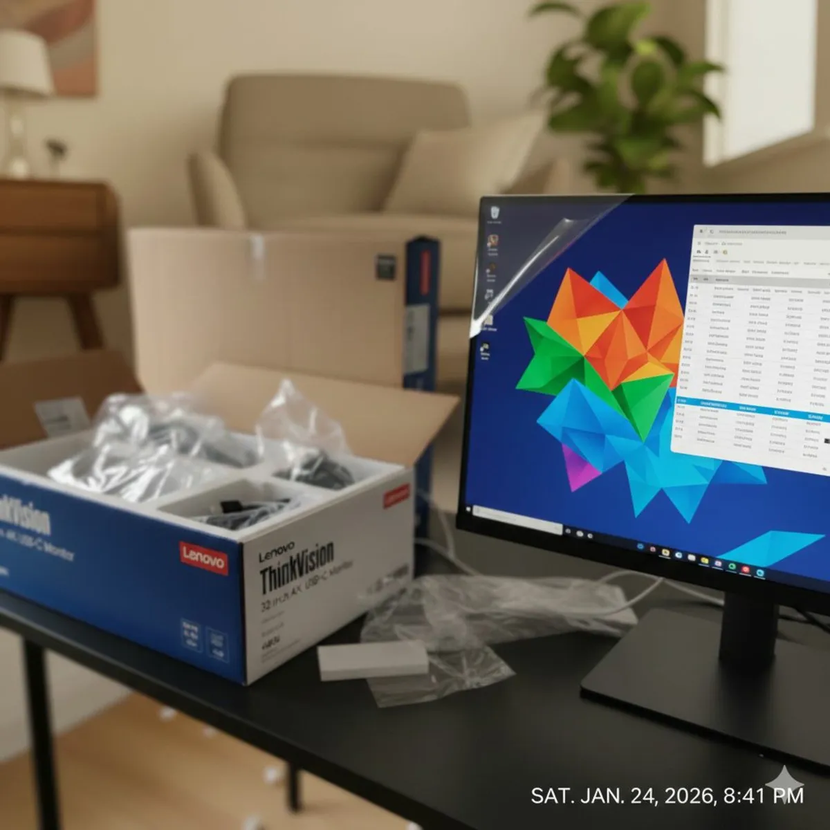 32-inch 4K Screen/Monitor Lenovo ThinkVision (New) - Image 1