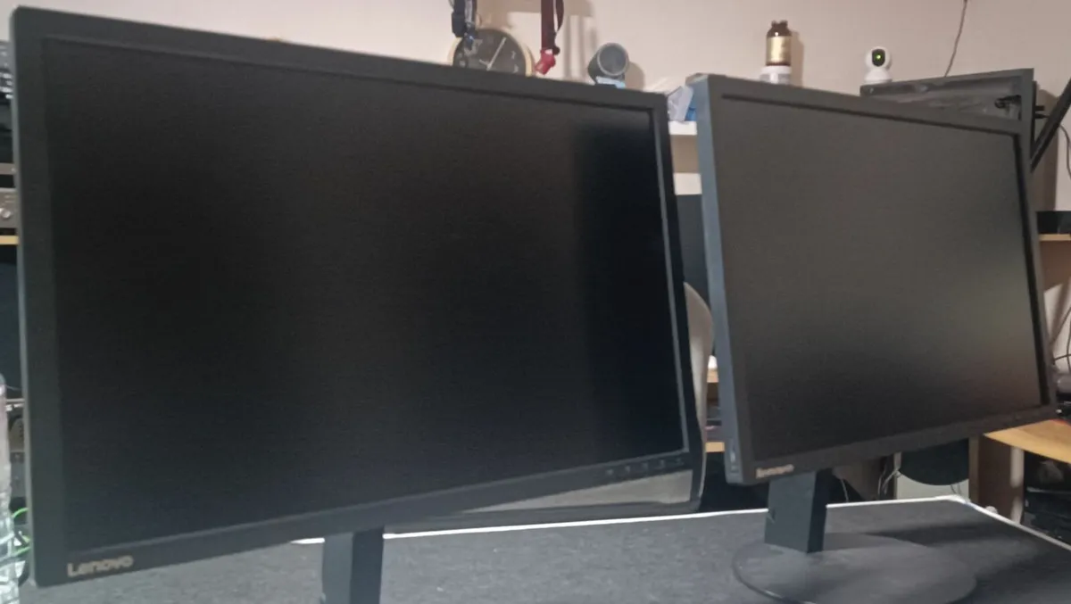 2 x Lenovo 1.5K 24" 1200p Dual LED Monitors - Image 2