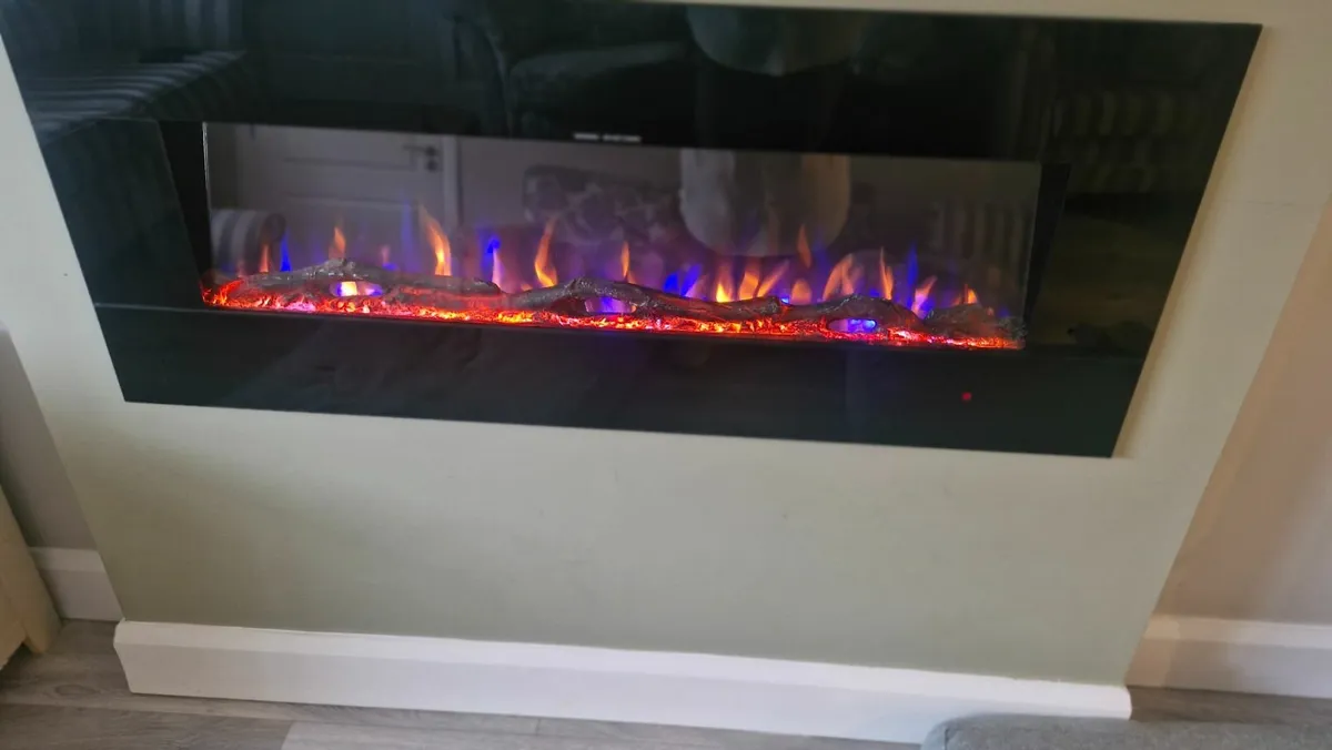 Wall mounted black electric fire - Image 1
