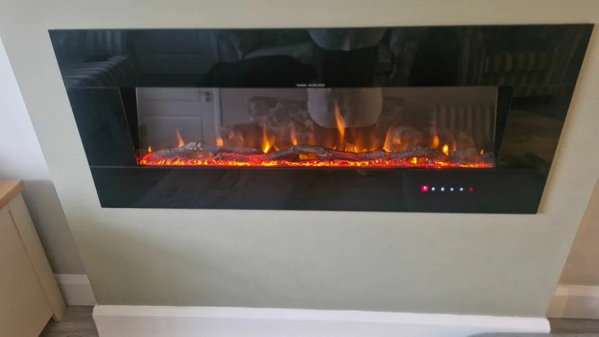Wall mounted black electric fire - Image 2