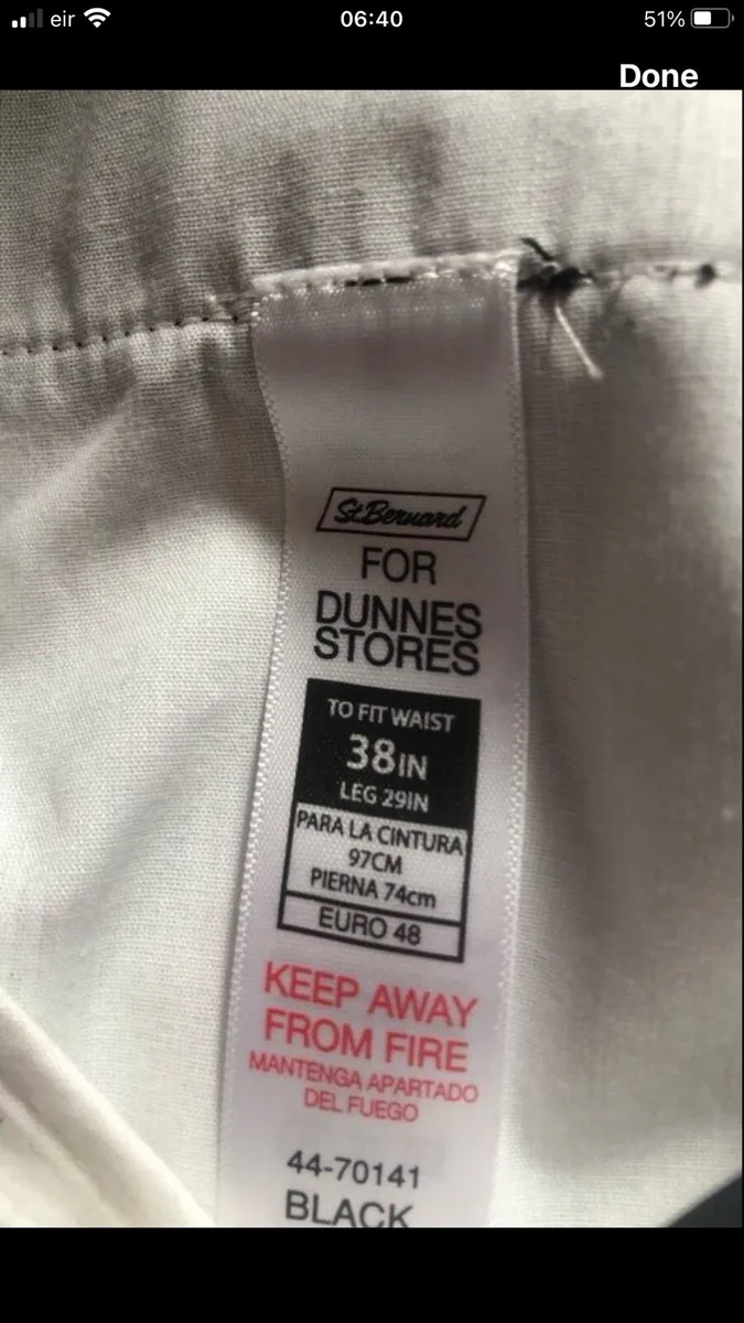 Mens black trousers W38” x L29” €10 - Image 3