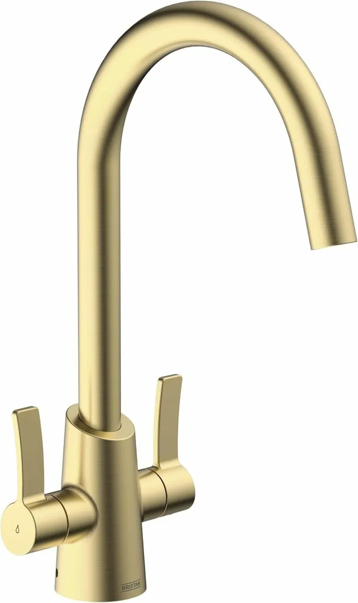 Acorn Easyfit Kitchen Sink Mixer Brushed Brass Tap - Image 1
